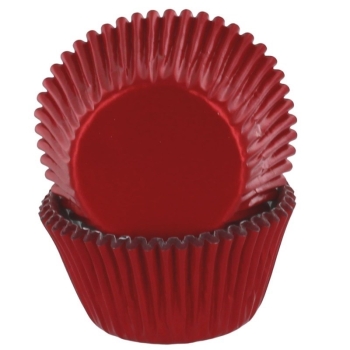 Cupcake Backförmchen - Metallic Rot